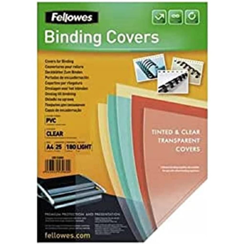 Fellowes - 5380001 - Pack de 25 Couvertures PVC A4-180 Microns - Transparent Fellowes - 5380001 - Pack de 25 Couvertures PVC A4-180 Microns - Transparent