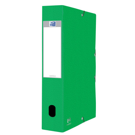 OXFORD Boîte Capacité Standard Eurofolio+ 24x32cm Dos 60mm avec Elastique Couverture Carte Vert