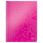 Leitz, Cahier à spirales A4 PP quadrillé, 160 pages 80g/m², Leitz WOW, Rose, 46380023 Leitz, Cahier à spirales A4 PP quadrillé, 160 pages 80g/m², Leitz WOW, Rose, 46380023