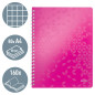 Leitz, Cahier à spirales A4 PP quadrillé, 160 pages 80g/m², Leitz WOW, Rose, 46380023 Leitz, Cahier à spirales A4 PP quadrillé, 160 pages 80g/m², Leitz WOW, Rose, 46380023