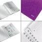 Leitz, Cahier à spirales A4 PP quadrillé, 160 pages 80g/m², Leitz WOW, Violet, 46380062 Leitz, Cahier à spirales A4 PP quadrillé, 160 pages 80g/m², Leitz WOW, Violet, 46380062