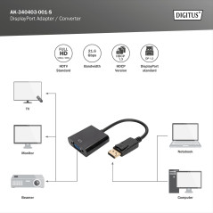 Digitus AK-340403-001-S Câble 0.15 m Noir