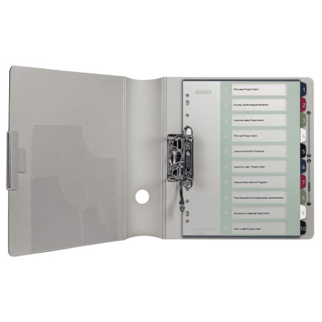 Leitz Intercalaires 1-10, Imprimable sur PC, A4, Plastique Ultra-Résistant, Extra-Large, Blanc/Multicolore, Style, 12370000