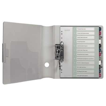 Leitz Intercalaires 1-12, Imprimable sur PC, A4, Plastique Ultra-Résistant, Extra-Large, Blanc/Multicolore, Style, 12380000