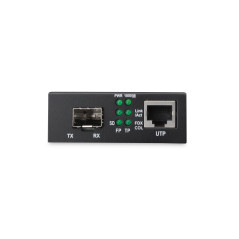 DIGITUS Convertisseur de média - SFP Port - Gbit Ethernet - RJ45 / SFP - 10/100/1000Base-T/TX à 1000Base-SX/LX - Noir