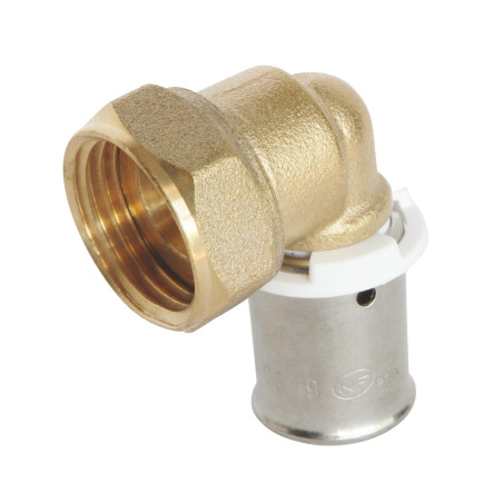 SOMATHERM FOR YOU, Raccord coudé à sertir pour tube PER Ø12, écrou tournant 12/17, compatible avec profils H, U, RF, norme NF 54