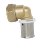 SOMATHERM FOR YOU, Raccord coudé à sertir pour tube PER Ø12, écrou tournant 12/17, compatible avec profils H, U, RF, norme NF 54 SOMATHERM FOR YOU, Raccord coudé à sertir pour tube PER Ø12, écrou tournant 12/17, compatible avec profils H, U, RF, norme NF 54