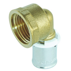SOMATHERM FOR YOU, Coude femelle à sertir 15/21 pour tube PER Ø16 - Raccord fiable et rapide à poser - Compatible avec mâchoires