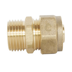 SOMATHERM FOR YOU - Raccord droit à compression (à visser) pour tube PER Ø12 - Mâle 15/21 (1/2'')
