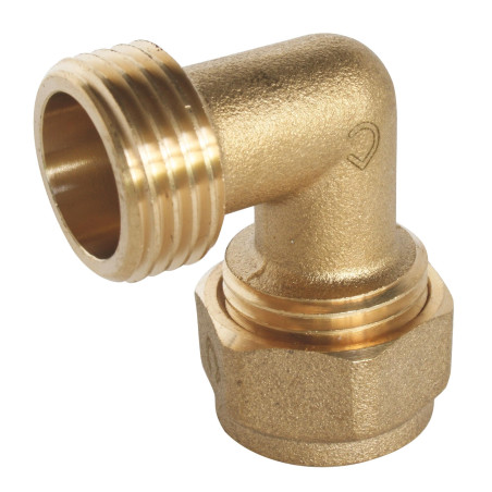 SOMATHERM FOR YOU, Raccord à compression mâle coudé 15/21 pour tube PER Ø16 - Installation facile et rapide - Normé ACS - Pressi