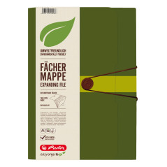Herlitz 11411253 Trieur Herlitz 12 compartiments en film plastique recyclé vert foncé