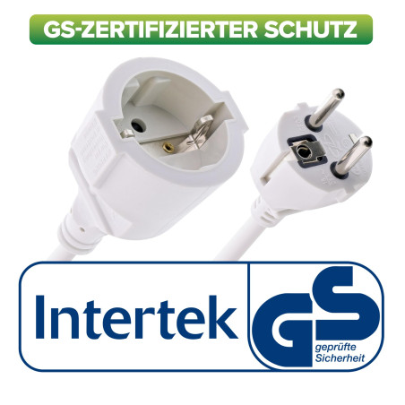 InLine 16405W Rallonge électrique type F mâle/femelle Blanc 5 m