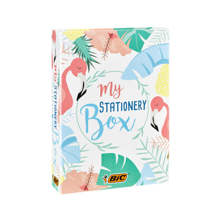 BIC My Stationery Box - 28 Produits d'Ecriture, 10 Feutres/6 Stylos-Bille/4 Surligneurs/1 Ruban Correcteur/5 Marqueurs Permanent