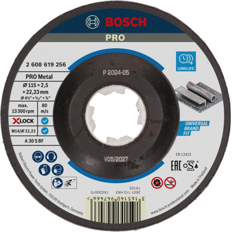 Bosch 1x Disque à tronçonner PRO Metal Longlife pour petite meuleuse angulaire et X-Lock, M14/22,23 mm (pour Acier, Ø 115 mm, Pr