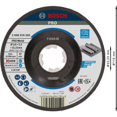 Bosch 1x Disque à tronçonner PRO Metal Longlife pour petite meuleuse angulaire et X-Lock, M14/22,23 mm (pour Acier, Ø 115 mm, Pr