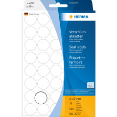 Herma 2257 Étiquettes fermoirs extrafortes rondes diamètre 19 mm 640 pièces, Mat