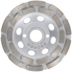PRODIAMANT Meule boisseau diamantée 125 mm universelle pour béton et pierre - Double rangée, fixation 22,2 mm