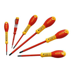STANLEY 0-65-441 Jeu De Tournevis Isolés Phillips Et Parallèles (6 Pièces) Gamme FATMAX - Fabriqués En France - Lame En Acier -