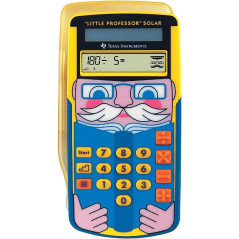 Texas Instruments LPROFSOLAR Little Professor Calculatrice solaire d'apprentissage,jaune,bleu