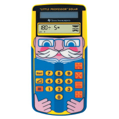 Texas Instruments LPROFSOLAR Little Professor Calculatrice solaire d'apprentissage,jaune,bleu
