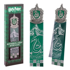 The Noble Collection Harry Potter Slytherin Crest Bookmark - 6.7in (17cm) Die Cast Metal, PVC and Card Bookmark - Officially Lic