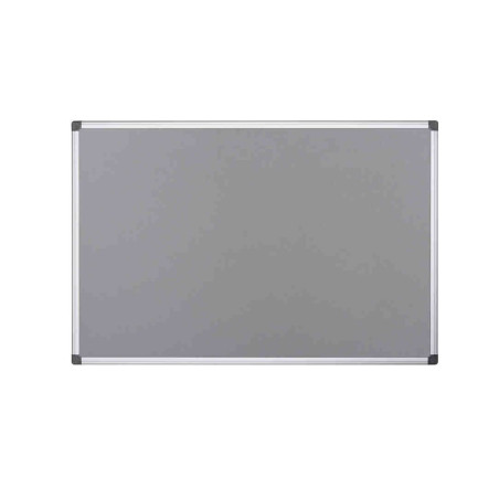 Bi-Office Tableau d'Affichage en Feutre Gris Maya, Cadre en Aluminium, 60x45 cm