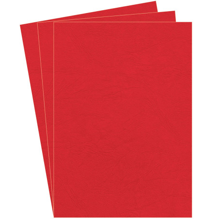 Fellowes pack de 100 couvertures de reliure Grain Cuir - A4 - pour dossiers, mémoires, projets etc - Rouge - 5370305
