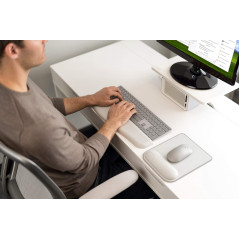 Kensington Tapis de Souris avec Repose-Poignets ErgoSoft, Gris - Simili-cuir, Rembourrage en Gel Anti-Dérapant, Alignement du Po