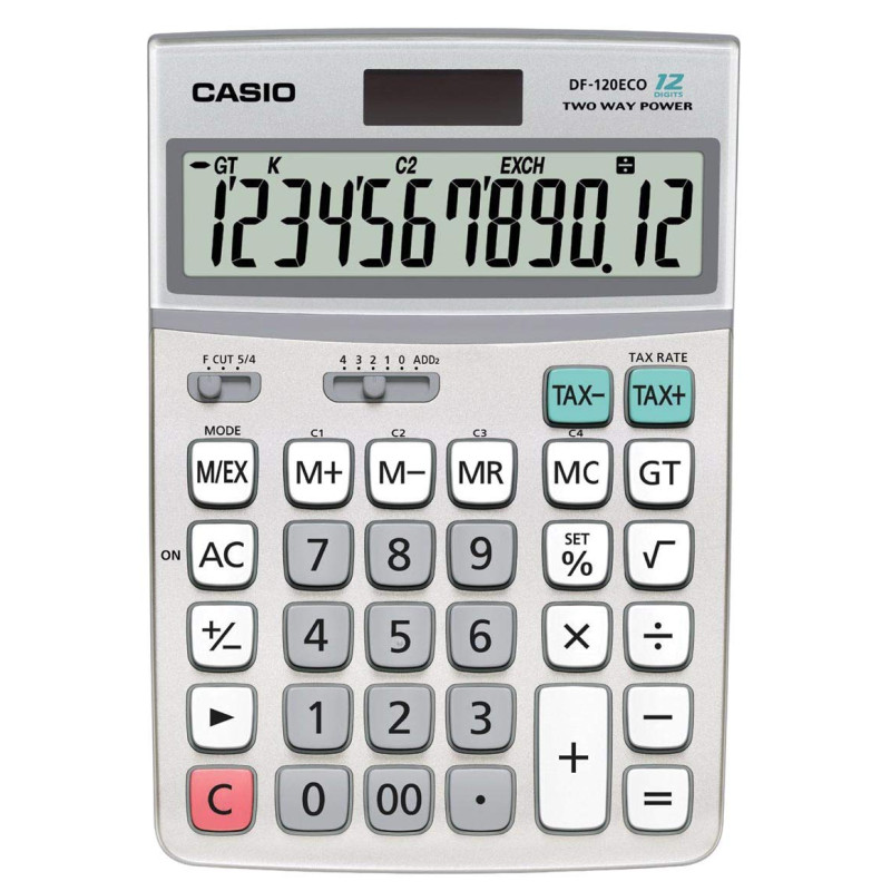 Casio DF-120ECO Calculatrice Solaire Gris