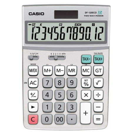 Casio DF-120ECO Calculatrice Solaire Gris