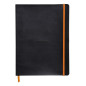 RHODIA 117502C - Cahier Souple Noir - 19 x 25 cm - Ligné - 160 pages - Papier Clairefontaine Ivoire 90 g/m² - Marque-Page, Ferme RHODIA 117502C - Cahier Souple Noir - 19 x 25 cm - Ligné - 160 pages - Papier Clairefontaine Ivoire 90 g/m² - Marque-Page, Ferme