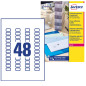 Avery L7553-25 Etiquettes d'adressage Transparentes Impression laser 48 par Feuille, 22 mm x 12,7 mm Avery L7553-25 Etiquettes d'adressage Transparentes Impression laser 48 par Feuille, 22 mm x 12,7 mm