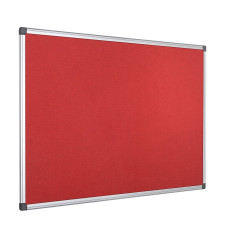 Bi-Office Tableau d'Affichage en Feutre Rouge Maya, Cadre en Aluminium, 90x60 cm