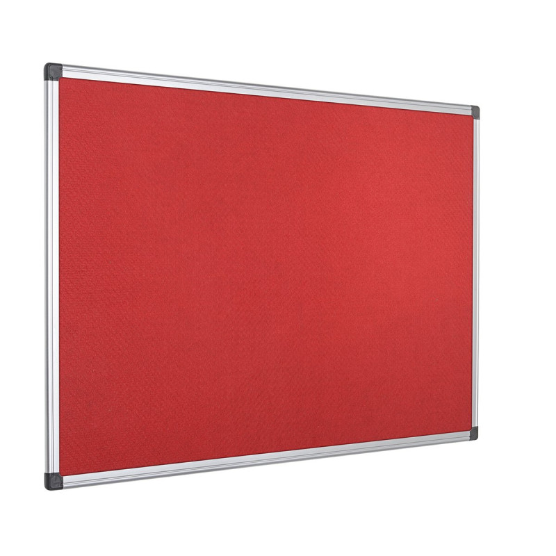 Bi-Office Tableau d'Affichage en Feutre Rouge Maya, Cadre en Aluminium, 90x60 cm