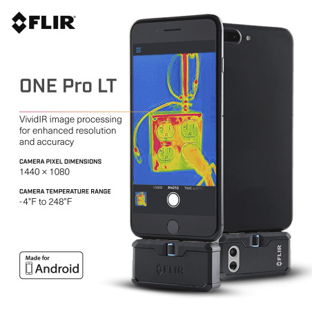 FLIR ONE Pro LT - High resolution Thermal Imaging Camera for Android Smartphones (USB-C). Not compatible with iOS Devices