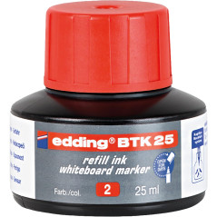 edding BTK 25 Recharge d'encre marqueurs pour tableaux blancs - rouge - 25 ml - système de capillarité, pour recharger rapidemen