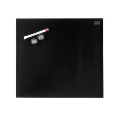 Nobo - Petit Tableau Blanc Mural Carré, Surface Magnétique en Verre Effaçable à Sec, Sans Cadre, Fixations Invisibles, 300 x 300