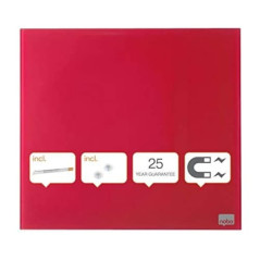 Nobo - Petit Tableau Blanc Mural Carré, Surface Magnétique en Verre Effaçable à Sec, Sans Cadre, Fixations Invisibles, 300 x 300