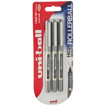 Uniball Eye Fine UB-157 Pack de 3 Stylos à bille pointe 0,7 mm Noir