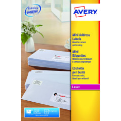 Avery L7656-25 Etiquettes 46 x 11.11 mm, Blanc