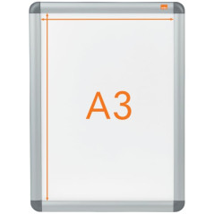 Nobo, Porte-Affiche Clipsable A3, Cadre Aluminium, Écran Anti-Reflet Résistant aux Intempéries, Ouverture Facile, Affichage Mura