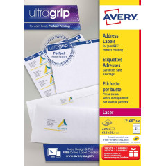Avery Étiquettes Autocollantes Blanches, 2100 Pièces, L7160-100, 63,5 x 38,1 mm, Papier A4, Feuille A4, Pour Imprimantes Laser, 
