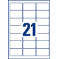 Avery Étiquettes Autocollantes Blanches, 2100 Pièces, L7160-100, 63,5 x 38,1 mm, Papier A4, Feuille A4, Pour Imprimantes Laser, Avery Étiquettes Autocollantes Blanches, 2100 Pièces, L7160-100, 63,5 x 38,1 mm, Papier A4, Feuille A4, Pour Imprimantes Laser,