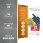 Pochettes de plastification Fellowes au format A3 à dos adhésif, 80 microns, Pack de 25 Feuilles à plastifier, Finition Brillant Pochettes de plastification Fellowes au format A3 à dos adhésif, 80 microns, Pack de 25 Feuilles à plastifier, Finition Brillant