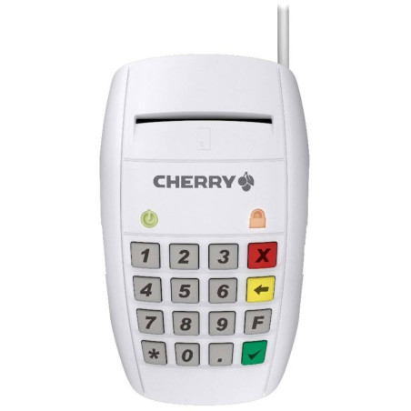 CHERRY Smart Terminal ST-2100, Lecteur de Cartes à Puce pour Cartes d'Assurance Maladie Électroniques, Signatures, Banque en Lig