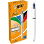 BIC 4 Couleurs Shine Stylos-Bille Rétractables Pointe Moyenne (1,0 mm) - Corps Argenté Métallisé, Boîte de 12 BIC 4 Couleurs Shine Stylos-Bille Rétractables Pointe Moyenne (1,0 mm) - Corps Argenté Métallisé, Boîte de 12