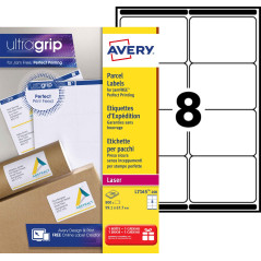 Avery Étiquettes Autocollantes Blanches, 800 Pièces, L7165-100, 99,1 x 67,7 mm, Papier A4, Feuille A4, Pour Imprimantes Laser, A