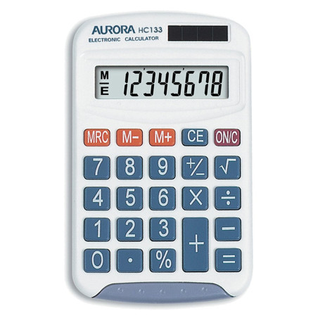 Aurora HC133 Calculatrice portable (Idéal pour l'école primaire)