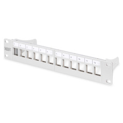 DIGITUS Panneau de brassage modulaire - 12 ports - 10 pouces montage en rack 1U - module Keystone panneau de distribution - blin