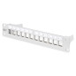 DIGITUS Panneau de brassage modulaire - 12 ports - 10 pouces montage en rack 1U - module Keystone panneau de distribution - blin